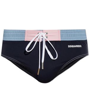 DSquared² Badmode ,Blauw ,Leer Zwemshorts