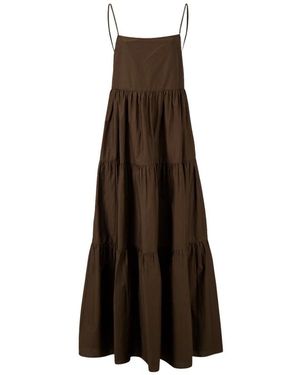 Matteau Stufen-Maxikleid Mit Tiefem Rückenausschnitt - Braun