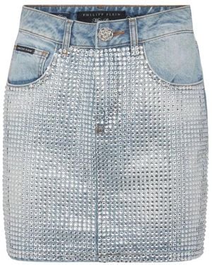 Philipp Plein Denim Skirts - Bleu