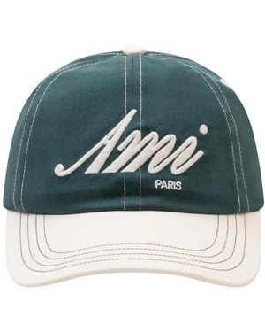 Ami Paris Stickerei-Cap - Grün