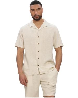 Anerkjendt Overhemden ,Katoen Akleo Cot-Linen-Vis S/S Shirt - Naturel