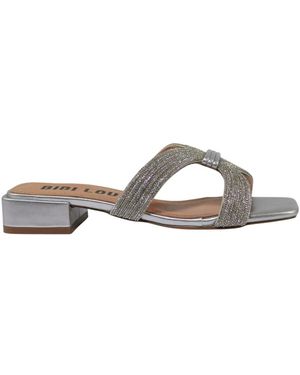 Bibi Lou Heeled Mules - Grey