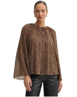 Michael Kors Blouse Met Luipaardprint - Bruin