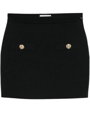 Balmain Rokken ,Zwart ,Wol Rok Met Knoopdetails