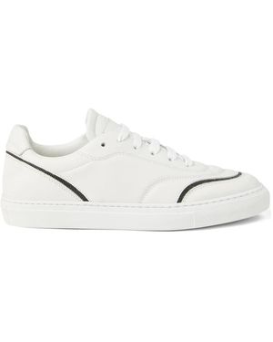 Brunello Cucinelli Weiße Schnürschuhe Flache Gummisohle