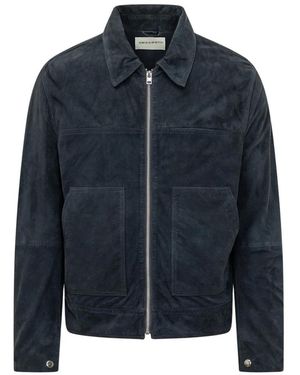 Amaranto Leather Jackets - Bleu