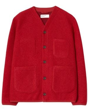 Universal Works Wollfleece-Strickjacke - Rot