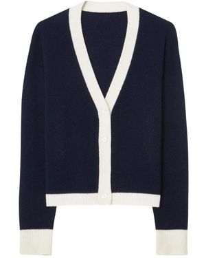 CLOEYS Farbblock Cardigan Blau Weiß