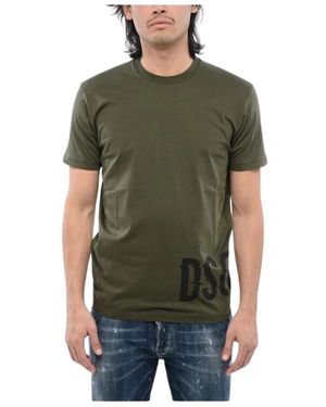 DSquared² Grünes Logo Print Tee Für Männer