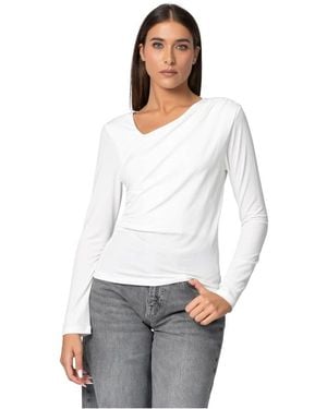 Kocca Sophisticated Off Centre Neckline Blouse - Weiß