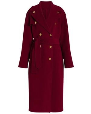 Alberta Ferretti Double-Breasted Coats - Red