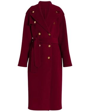 Alberta Ferretti Jassen ,Rood ,Wol Lange Wollen En Kasjmieren Jas