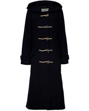 Dries Van Noten Wol Duffelcoat - Zwart