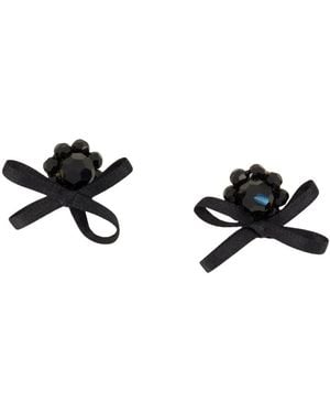 Simone Rocha Accessoires ,Zwart ,Daisy Kristal Zwart Oorbellen