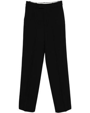 Rohe Broeken ,Zwart ,Leer Nette, Getailleerde Pantalon Met Persplooi