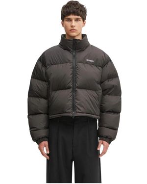 Vetements Jassen ,Zwart ,Leer Iconische Boxy Puffer Jas