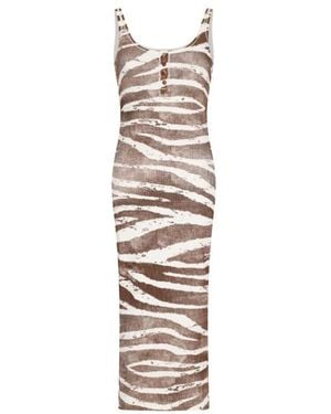 Blumarine Abito Jer St Zebra - Weiß