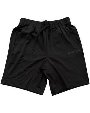 Calvin Klein Shorts Met Logo-Print En Trekkoord - Zwart