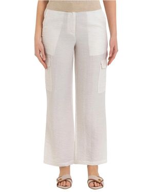 Kocca Broeken ,Wit ,Leer Chique, Rechte Zomerse Broek - Grijs