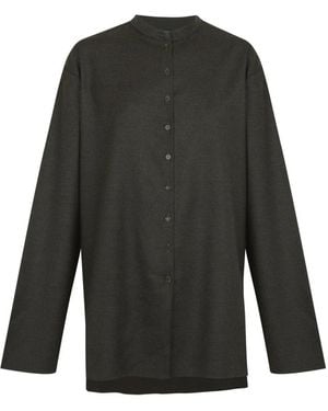 Cortana Fabula, Donkergroene Oversized Shirt - Grijs