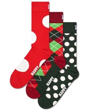 Happy Socks Set Van 3 Paar Sokken Met Patronen - Rood