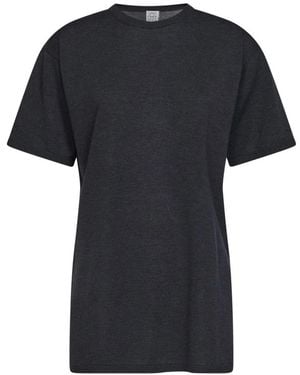 TOTEME Tops ,Grijs ,Leer Tee Knit Fondante - Zwart