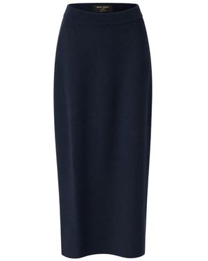 Gran Sasso Rokken ,Blauw ,Nylon Midi Jersey Rok