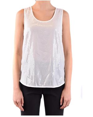P.A.R.O.S.H. Witte Mouwloze Tanktop Met Pailletten - Paars