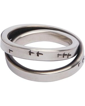 Werkstatt:münchen Accessoires ,Grijs ,Gekruiste Zilveren Ring - Metallic