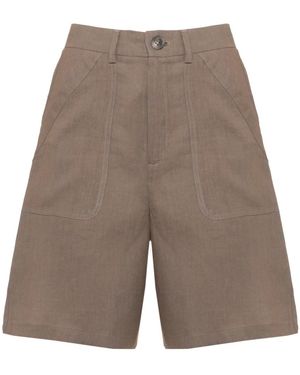 Marella Emmadorni Linnen Bermuda Shorts - Grijs