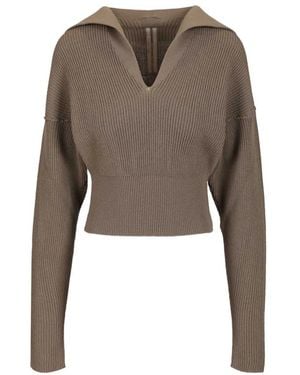 Rick Owens V-Neck Knitwear - Brown