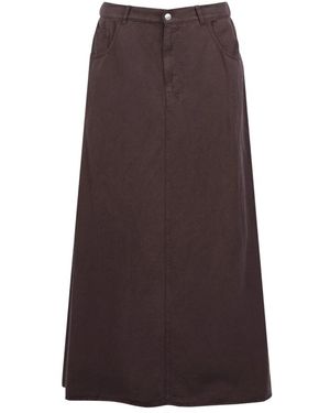 Jucca Rokken ,Bruin ,Katoen Flared Maxi Rok