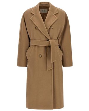 Max Mara Belted Coats - Natural