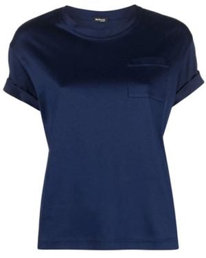 Kiton Tops ,Blauw ,Katoen Katoenen T-Shirt Met Opgestikte Zak