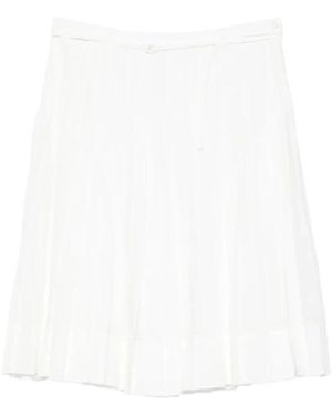 Low Classic Geplooide Midi Rok - Wit
