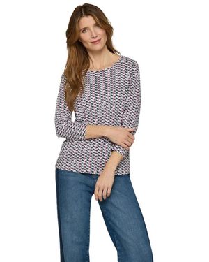 Rabe Top Met Patroon En Lange Mouwen - Blauw