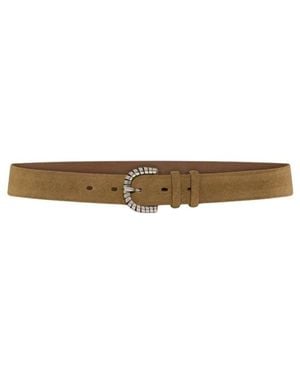 Seventy Wildleder-Gürtel Mit Verzierter Schnalle - Weiß