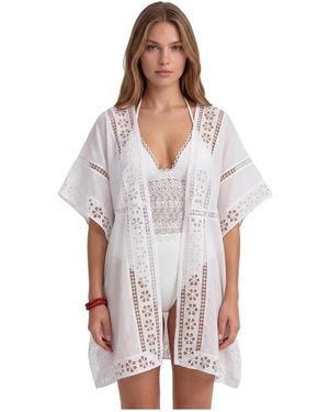 Charo Ruiz Badmode ,Wit ,Katoen Masie Kaftan