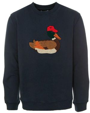 Edmmond Studios Bestickter Duck Hunt Crew Neck Sweatshirt - Blau