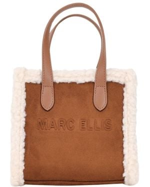 Marc Ellis Wildledertasche Mit Shearling-Details - Braun