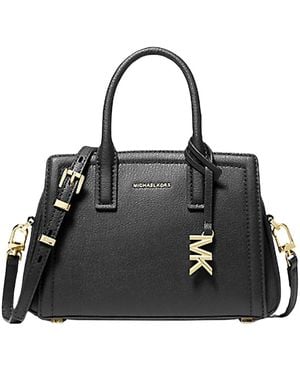 Michael Kors Laila Leren Schoudertas - Zwart