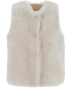 Suprema Jassen ,Shearling Vest - Naturel