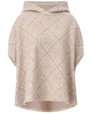 ROSSO35 Kapuzenponcho Chic Stil - Natur