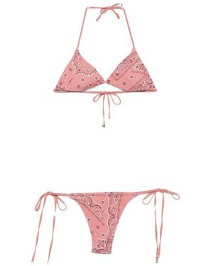 VENUJA Badmode ,Roze ,Paisley Print Kristal Versierde Driehoek Bikini