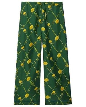 Burberry Zijdebroek Met Dandelion Print - Groen