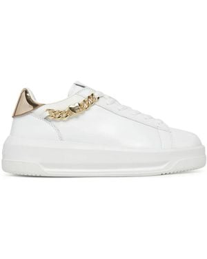 Love Moschino Weiße Low-Top-Sneaker