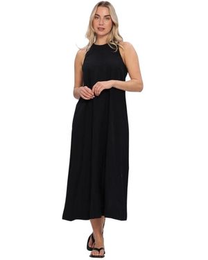 SELECTED Kleedjes ,Zwart ,Linnen Slfluisa Relaxed Linnenmix Jurk