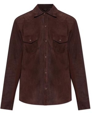 Eleventy Leather Jackets - Brown