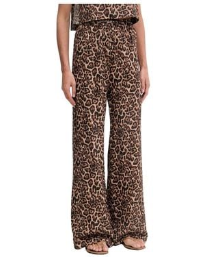 Paramidonna Wijde Linnen Broek - Bruin