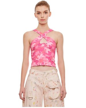 Collina Strada Cross-Strap Cutout Top - Roze